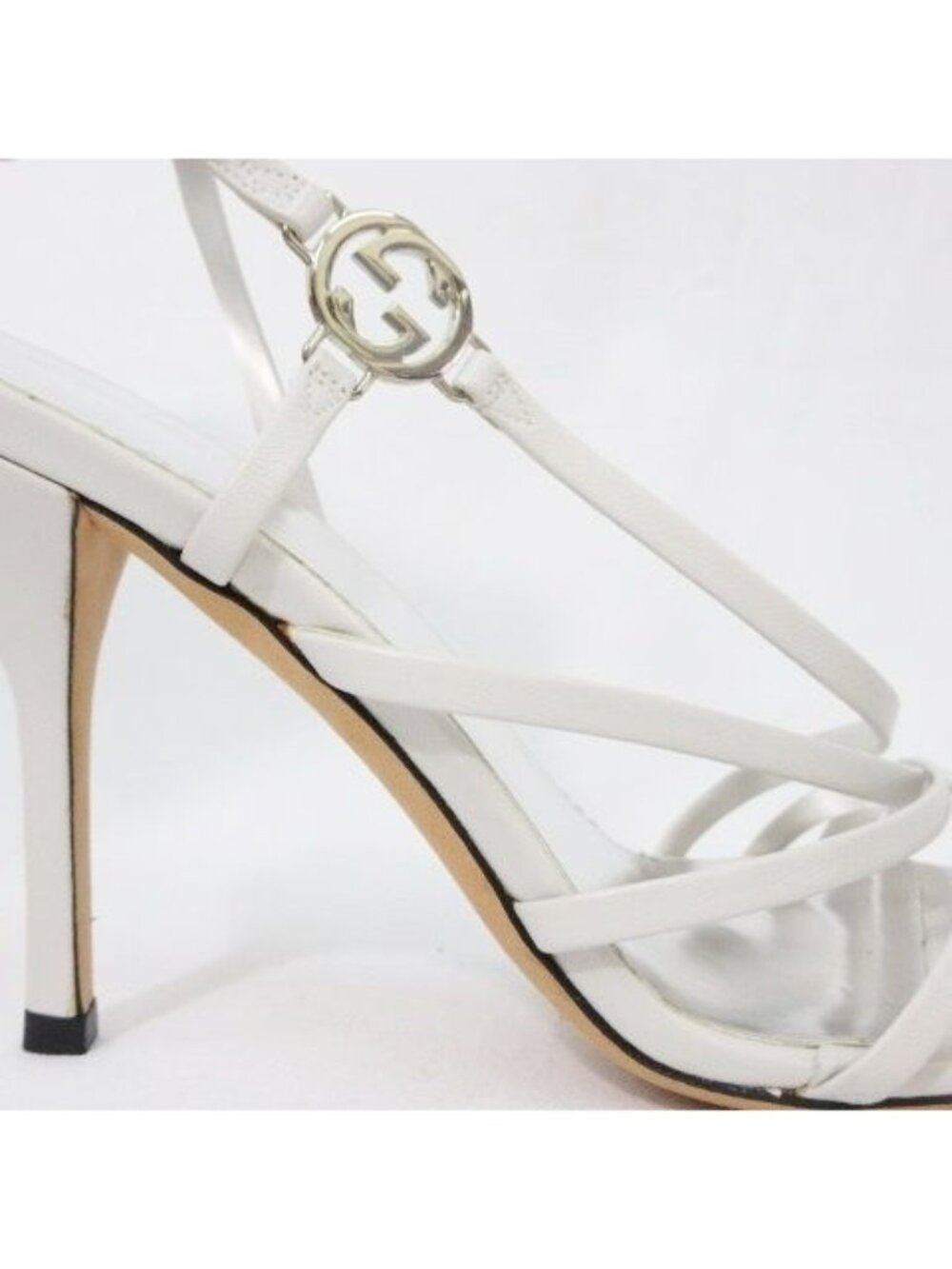 Gucci Sandals Ankle Strap GG Mark Gray - Picture 8 of 9